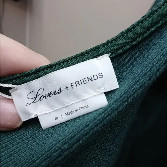 Lovers + Friends NWT Knit Jenner Mini Dress Minimalist Forest Green SZ Medium - Picture 4 of 6